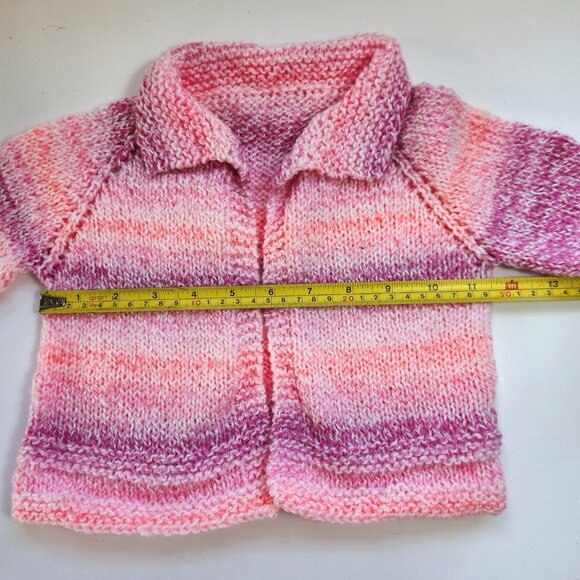 Hand Knit Baby Girl Toddler Clothes Lot Dress Cardigan Blanket Toy Fits 25" Doll - Picture 11 of 16